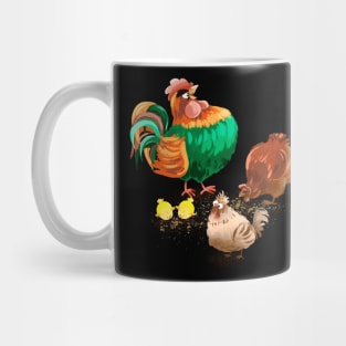 Chickens and cockerel Mug